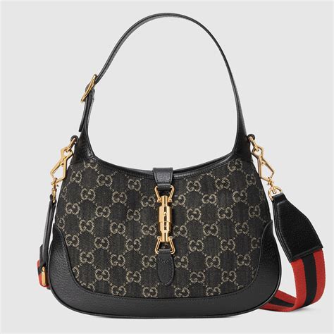 gucci jackie black canvas|gucci 1961 shoulder bag.